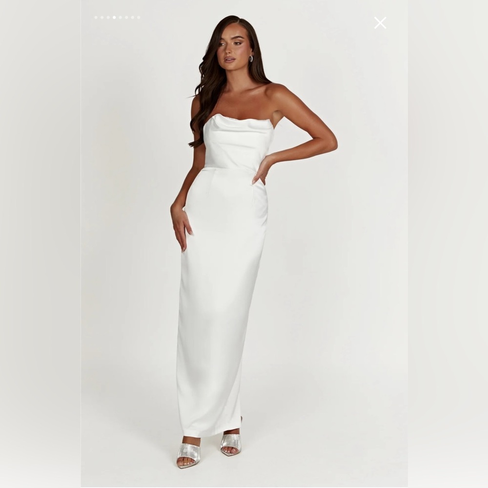 Meshki ALANIS - Strapless Maxi Dress - White - XXS